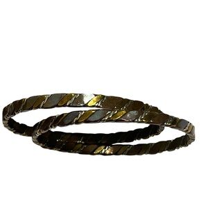 Vintage Twisted Metal Bangle Bracelets
